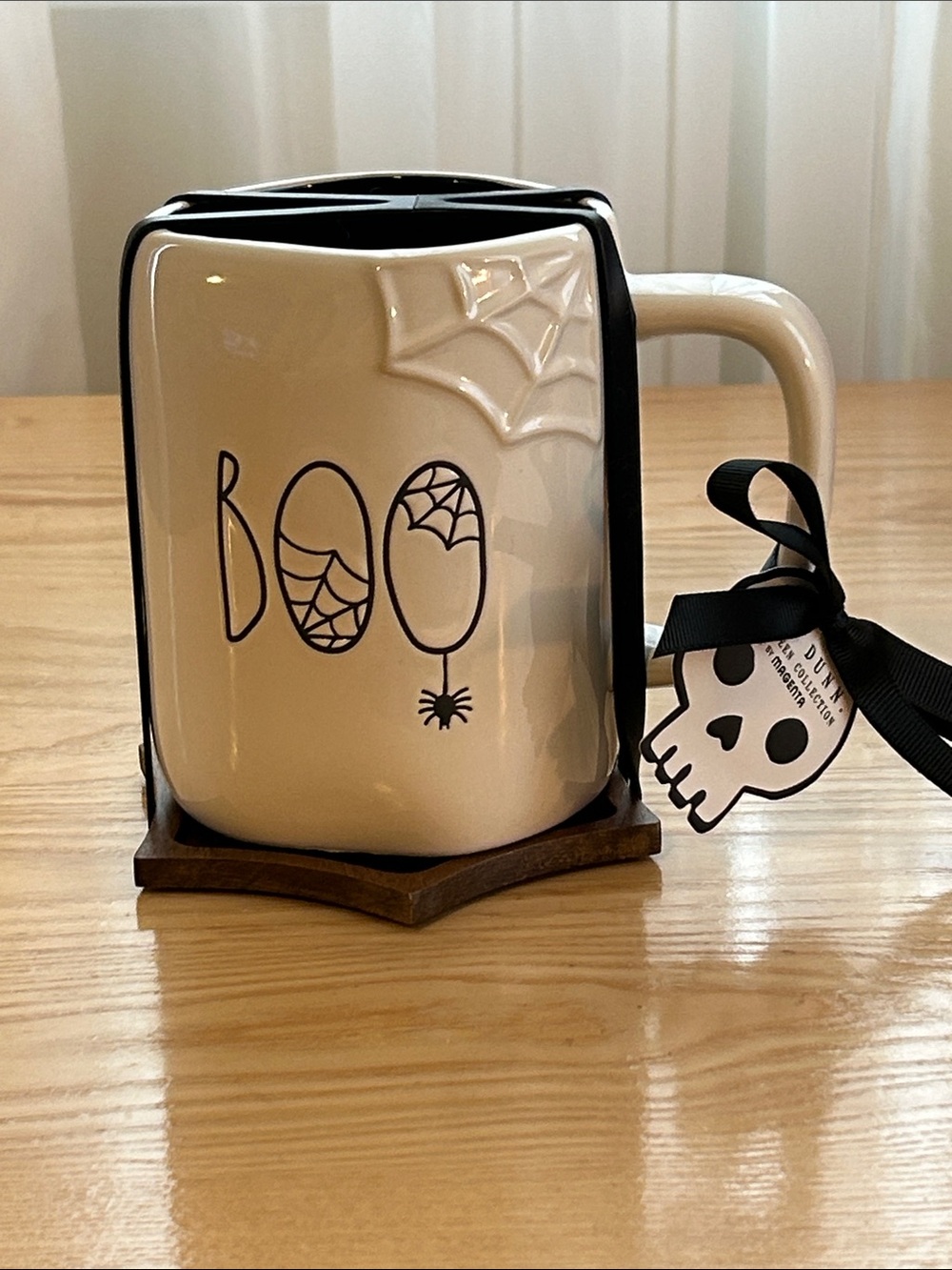 Rae Dunn White and Black 'BOO' Halloween Mug